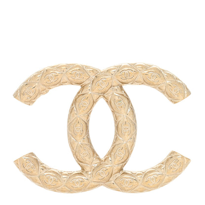 Chanel Metal CC Diamond Quilted Brooch Light Gold 1 of 3