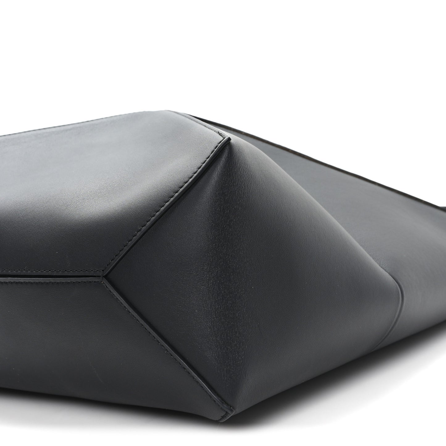 X ALBERS Nappa Calfskin Medium Puzzle Fold Tote Black Burgundy