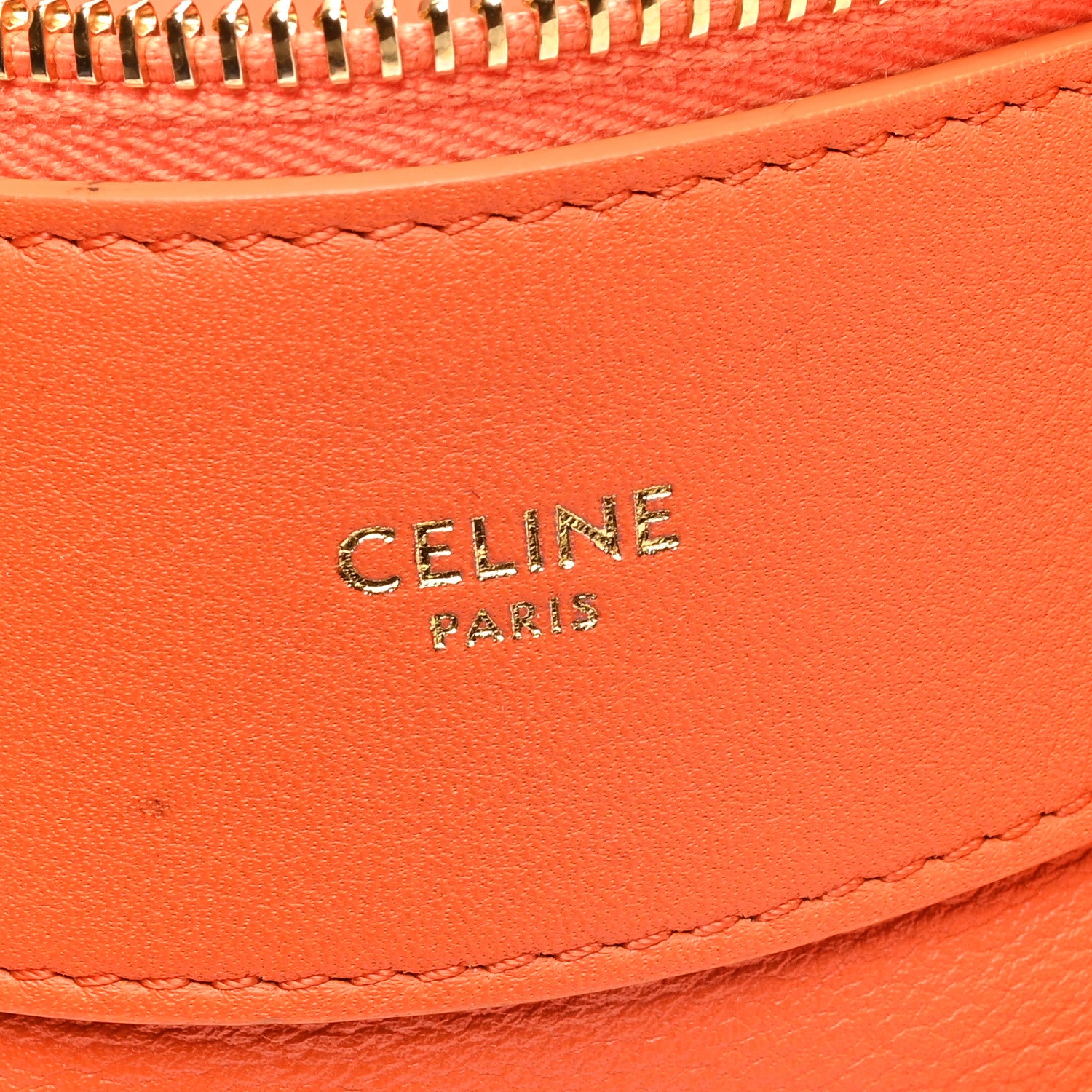 Celine Supple Calfskin Medium Romy Shoulder Bag Pop Orange 6 of 9