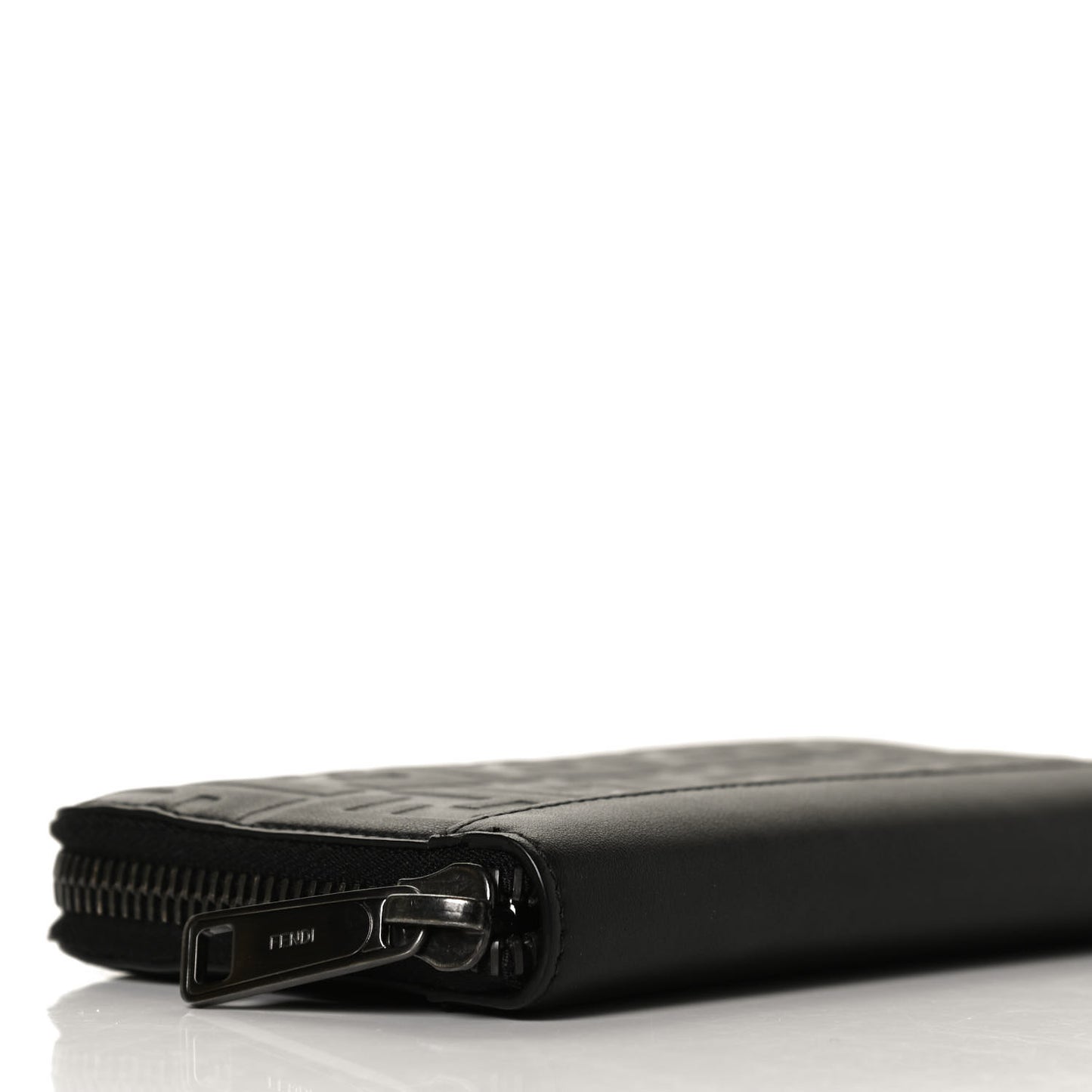 Vitello Grace FF 1974 Embossed Zip Around Wallet Black