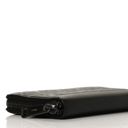 Fendi Vitello Grace FF 1974 Embossed Zip Around Wallet Black 7 of 12