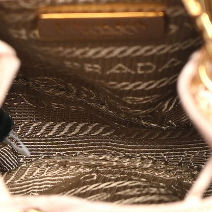 Prada Sequin Satin Triangle Logo Mini Pouch Cammeo 5 of 10