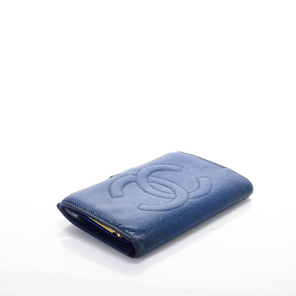 Chanel Caviar CC Wallet Clutch Blue 8 of 13