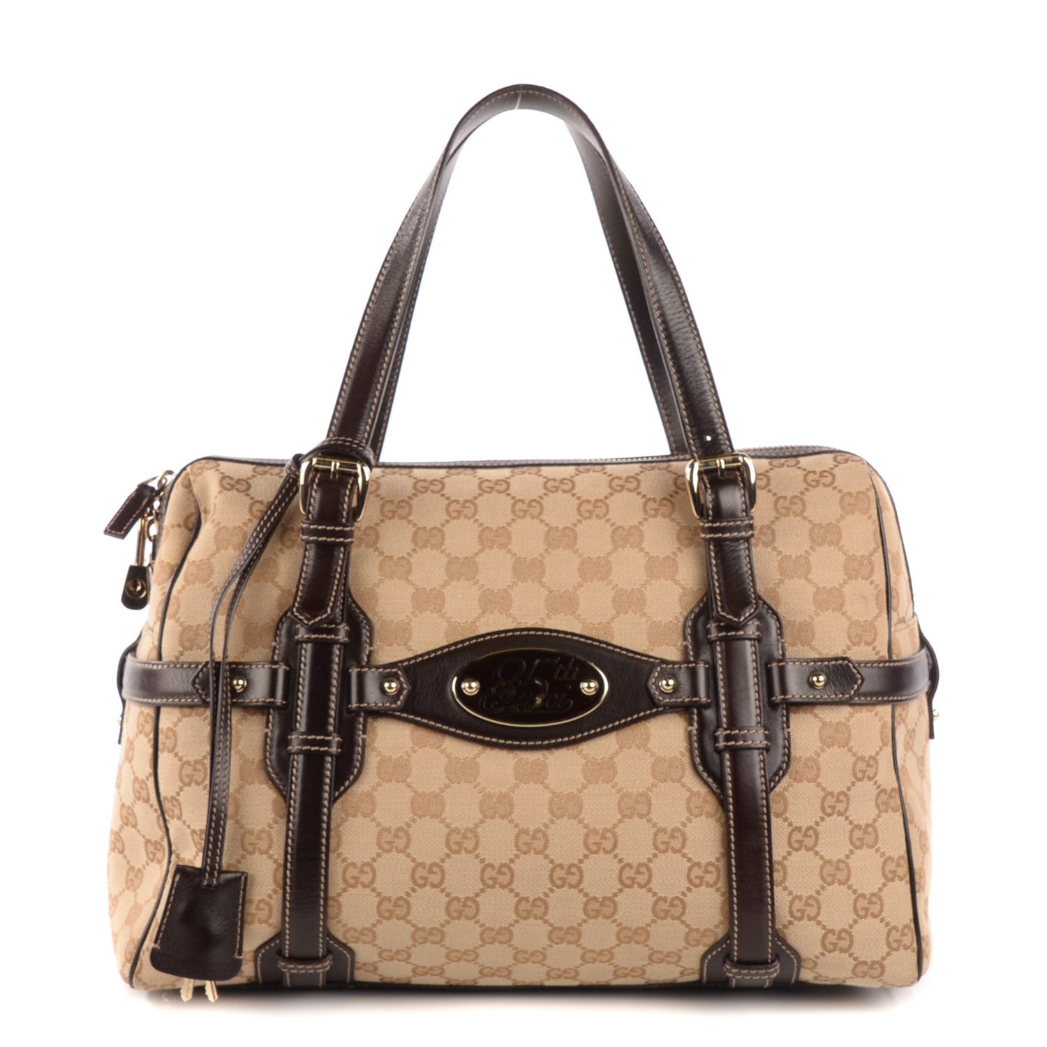 Gucci Monogram 85th Anniversary Boston Tote Brown 1 of 7