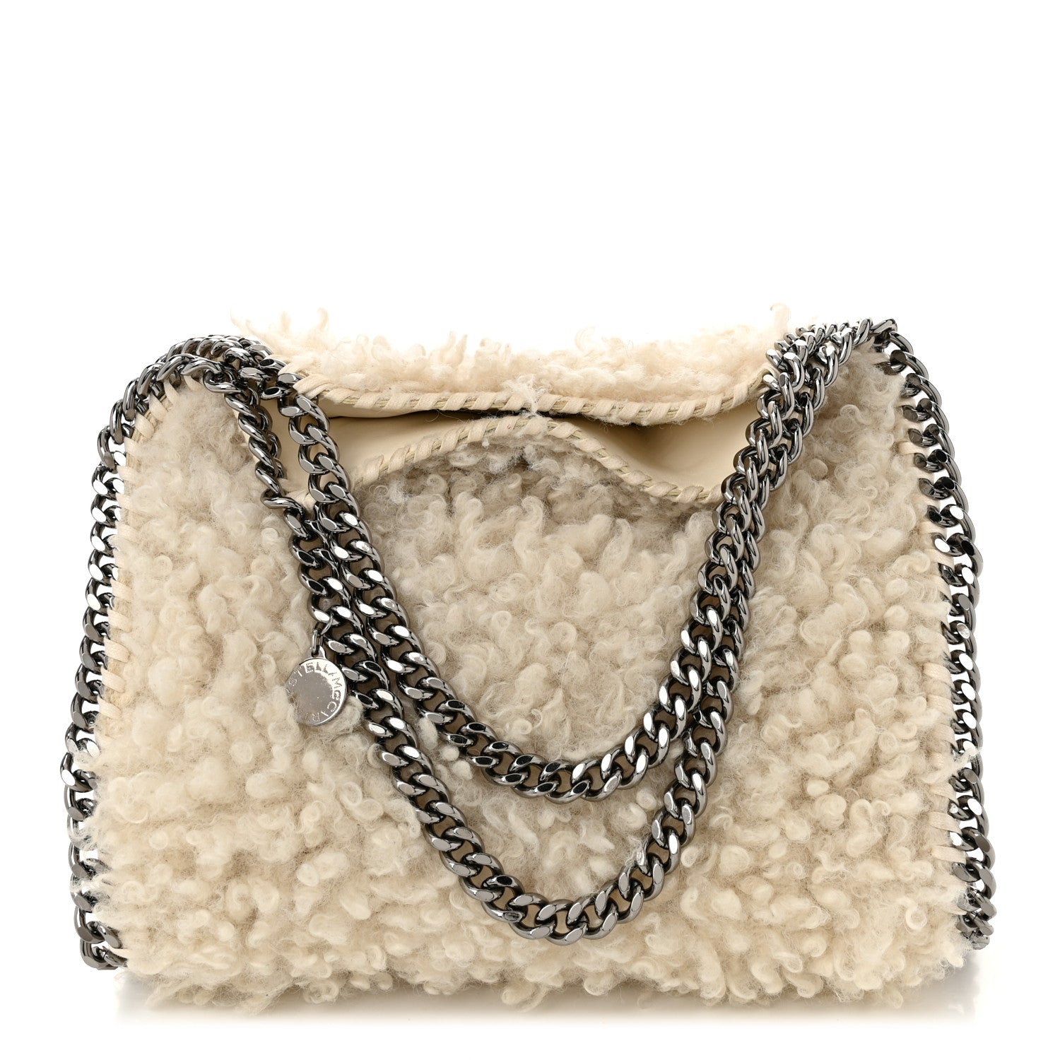 Stella McCartney Wool Fur Mini Falabella Tote White 1 of 10