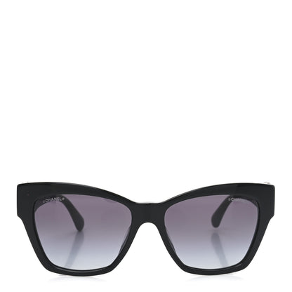 Chanel Acetate Square Cat Eye CC Sunglasses 5456-Q-A Black 2 of 7