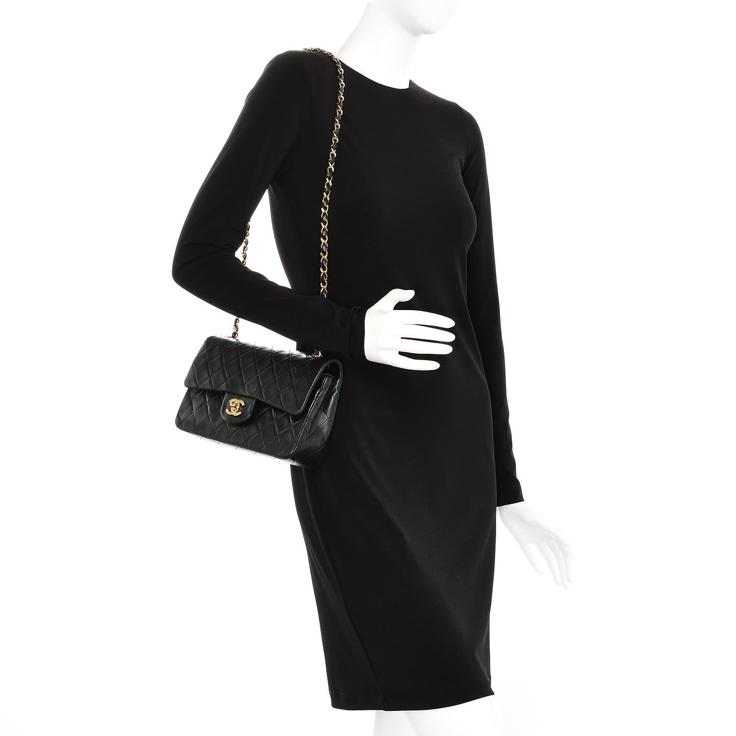 Chanel Lambskin Quilted Small Double Flap Black 2 of 9