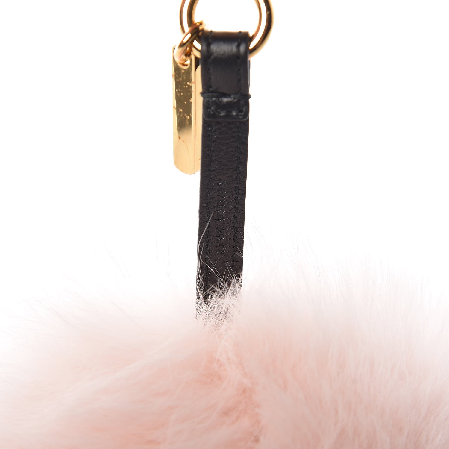 Fendi Fox Fur Nappa FF Pom Pom Bag Charm Cheesecake Black 3 of 6