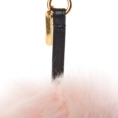 Fendi Fox Fur Nappa FF Pom Pom Bag Charm Cheesecake Black 3 of 6
