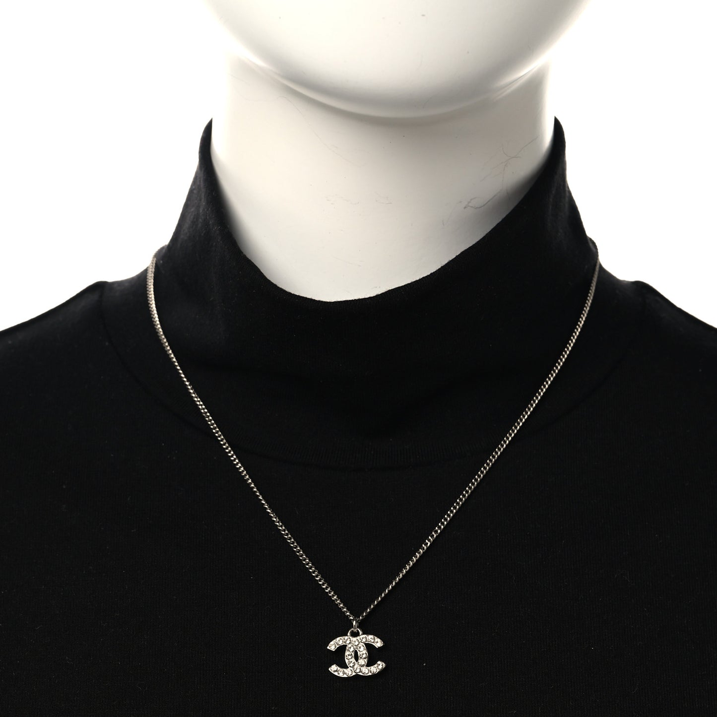 Crystal Timeless CC Necklace Silver