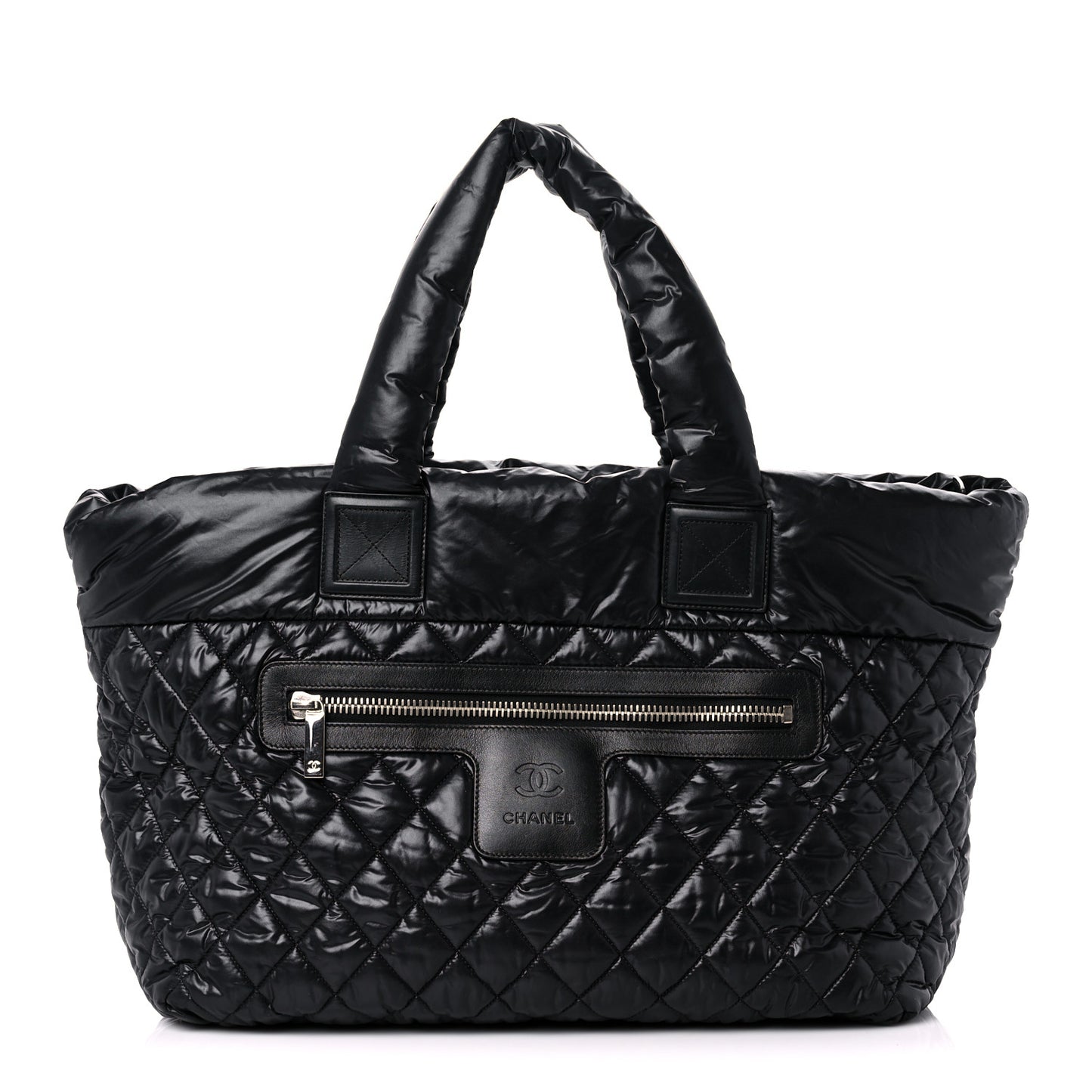 Nylon Quilted Large Coco Cocoon Tote Black