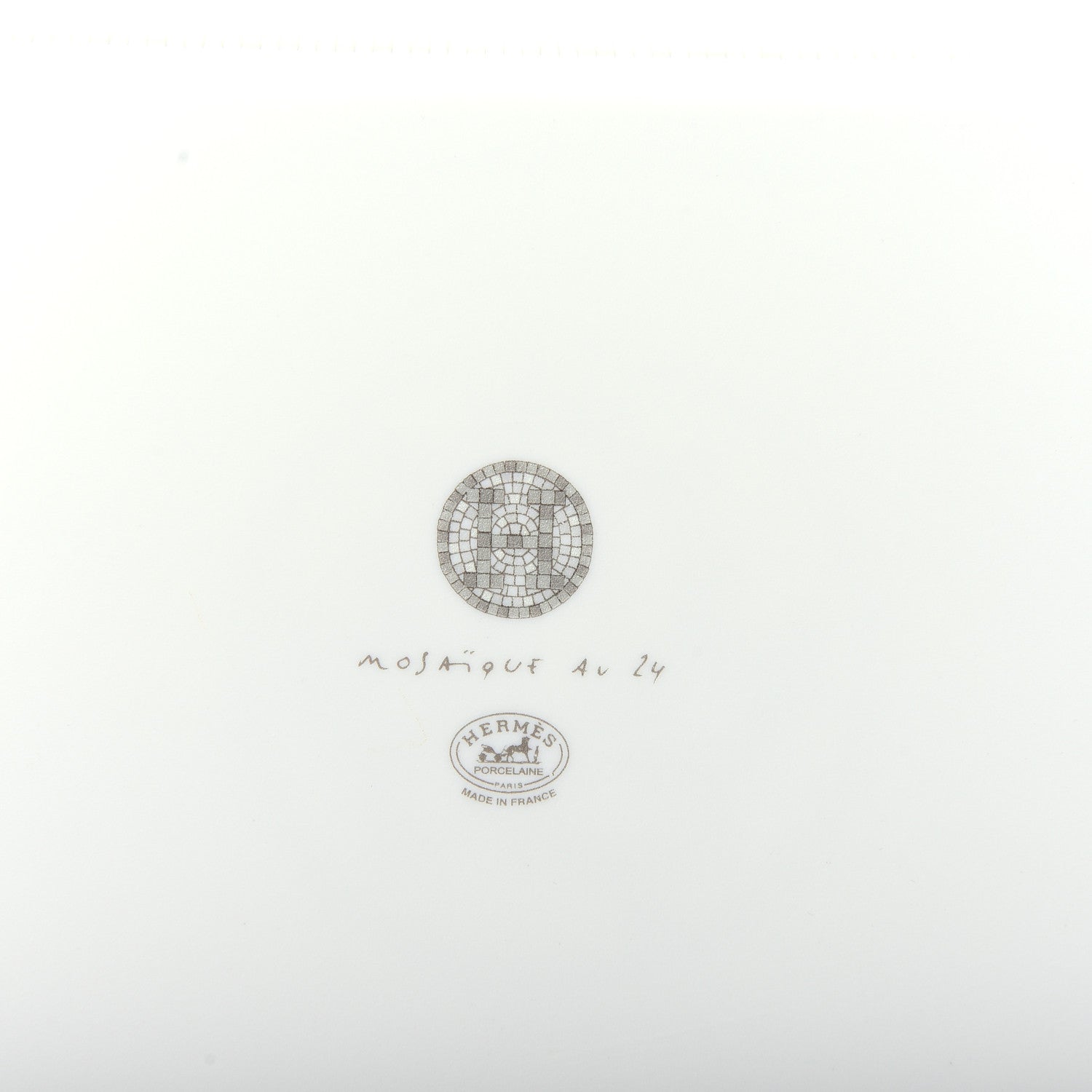 Hermes Porcelain Mosaique Au 24 Sushi Plate Platine 5 of 7
