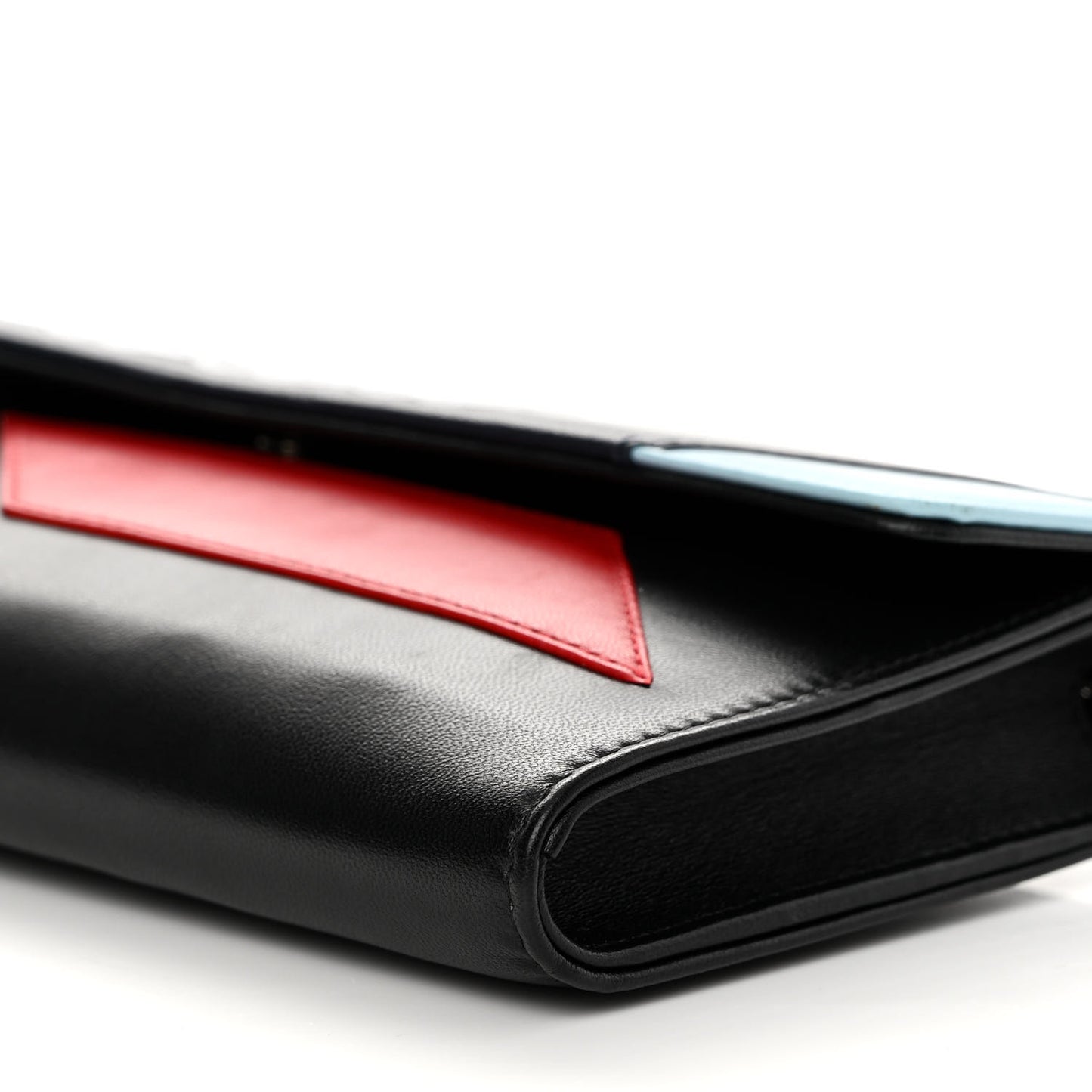 Lambskin Airlines Wallet On Chain WOC Blue Black Red