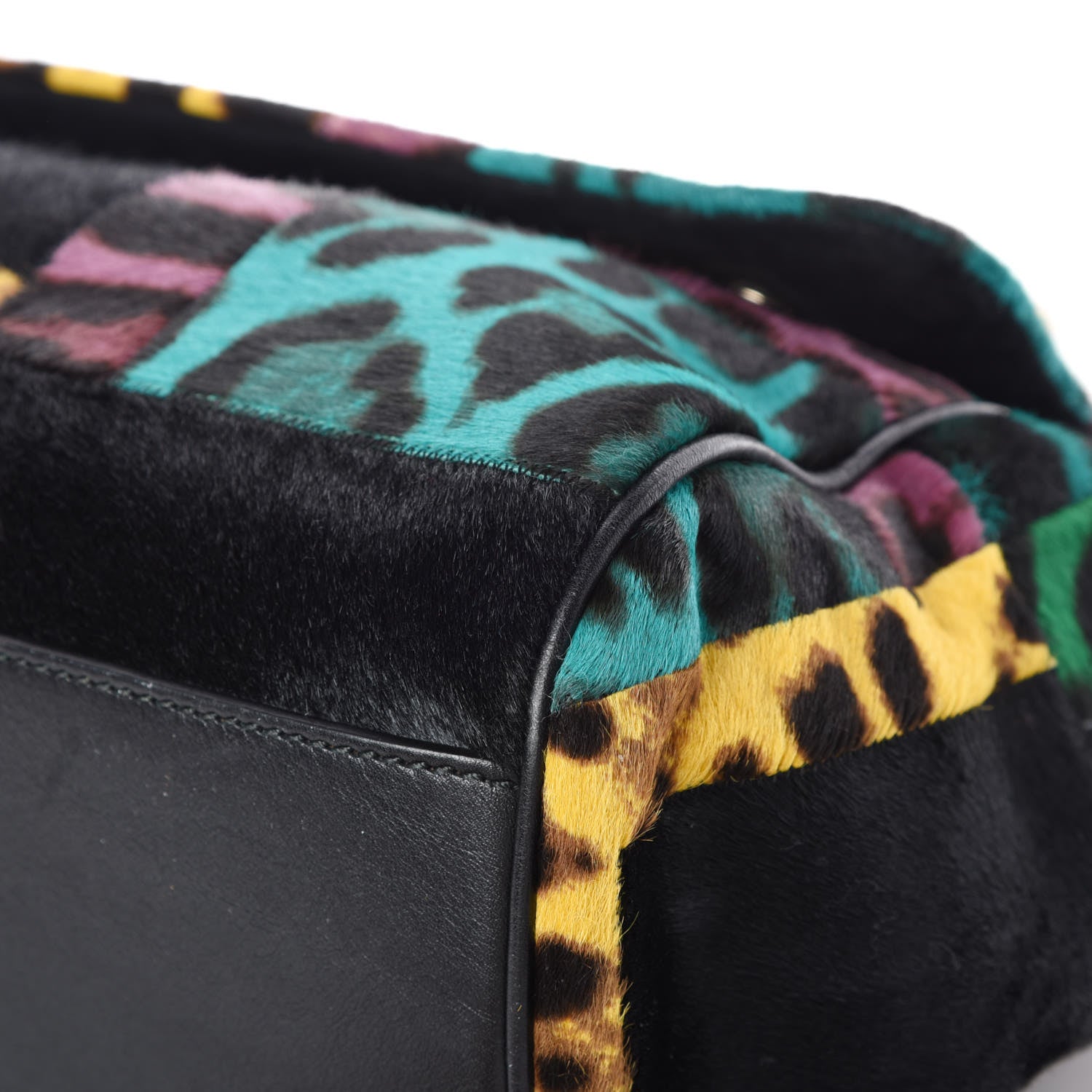 Dolce & Gabbana Calf Hair Leopard Print Patchwork Large Miss Sicily Shopper Tote Multicolor 8 of 10