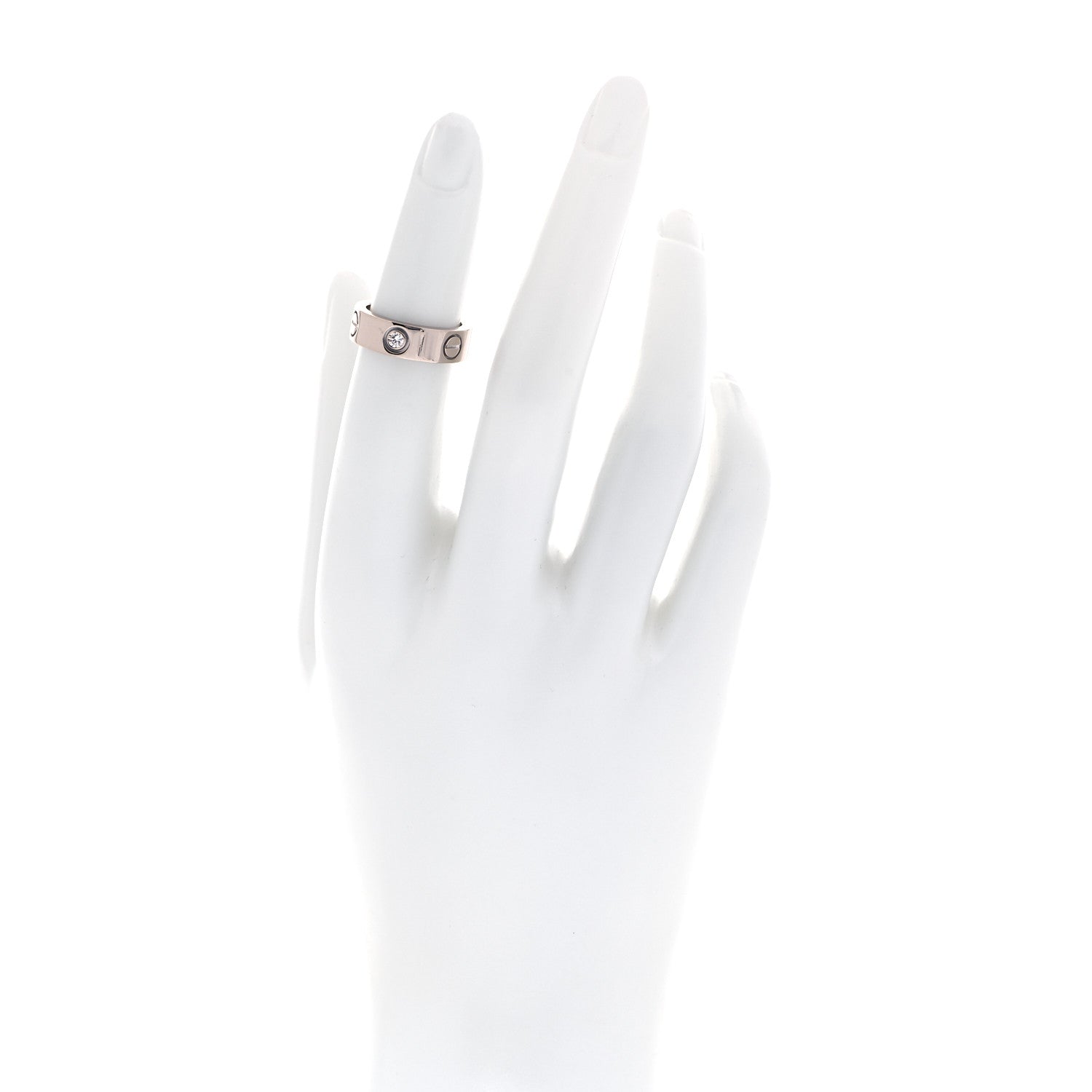Cartier 18K White Gold 3 Diamond 5.5mm LOVE Ring 47 4 2 of 6