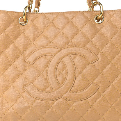 Chanel Caviar Quilted Grand Shopping Tote GST Beige 8 of 19