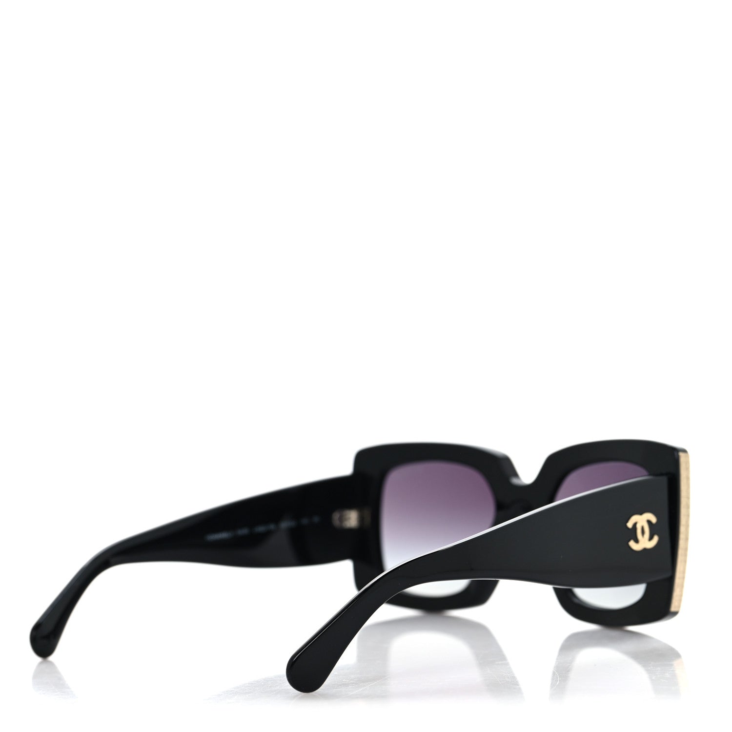 Chanel Acetate Rectangle Sunglasses 5435 Black 4 of 7