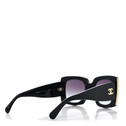 Chanel Acetate Rectangle Sunglasses 5435 Black 4 of 7