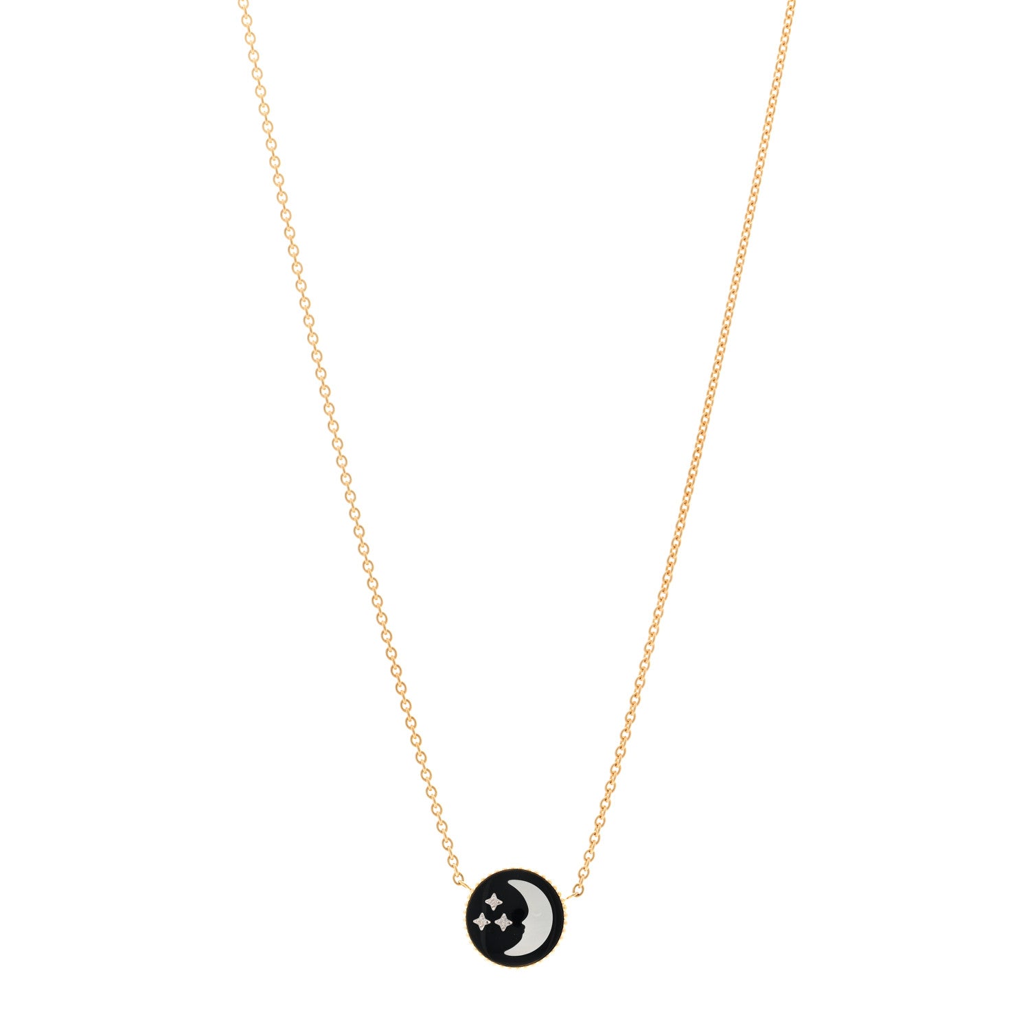 Christian Dior 18K Yellow Gold Diamond Black Onyx Mother of Pearl Rose Celeste Pendant Necklace 4 of 7