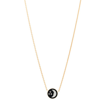 Christian Dior 18K Yellow Gold Diamond Black Onyx Mother of Pearl Rose Celeste Pendant Necklace 4 of 7