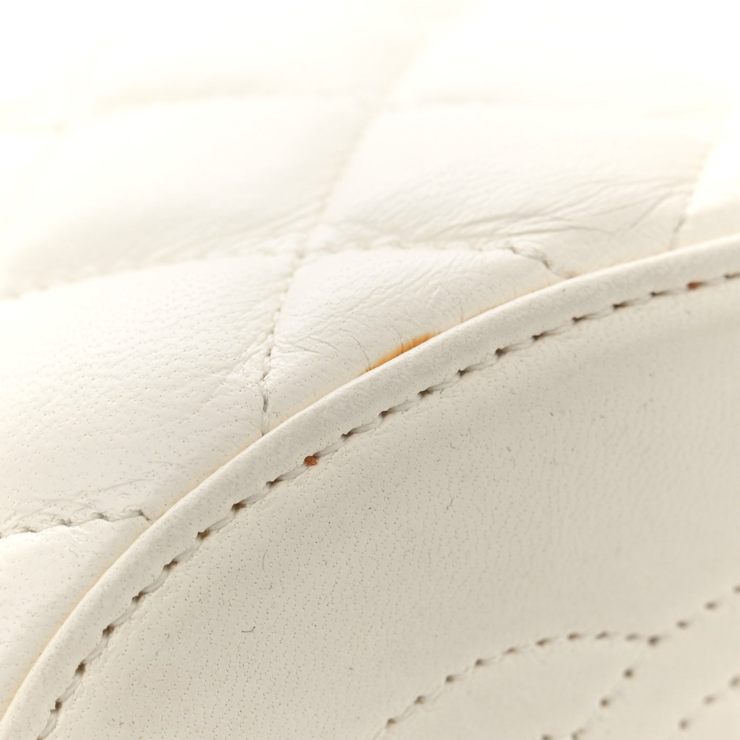 Lambskin Quilted Crown Box Bag White