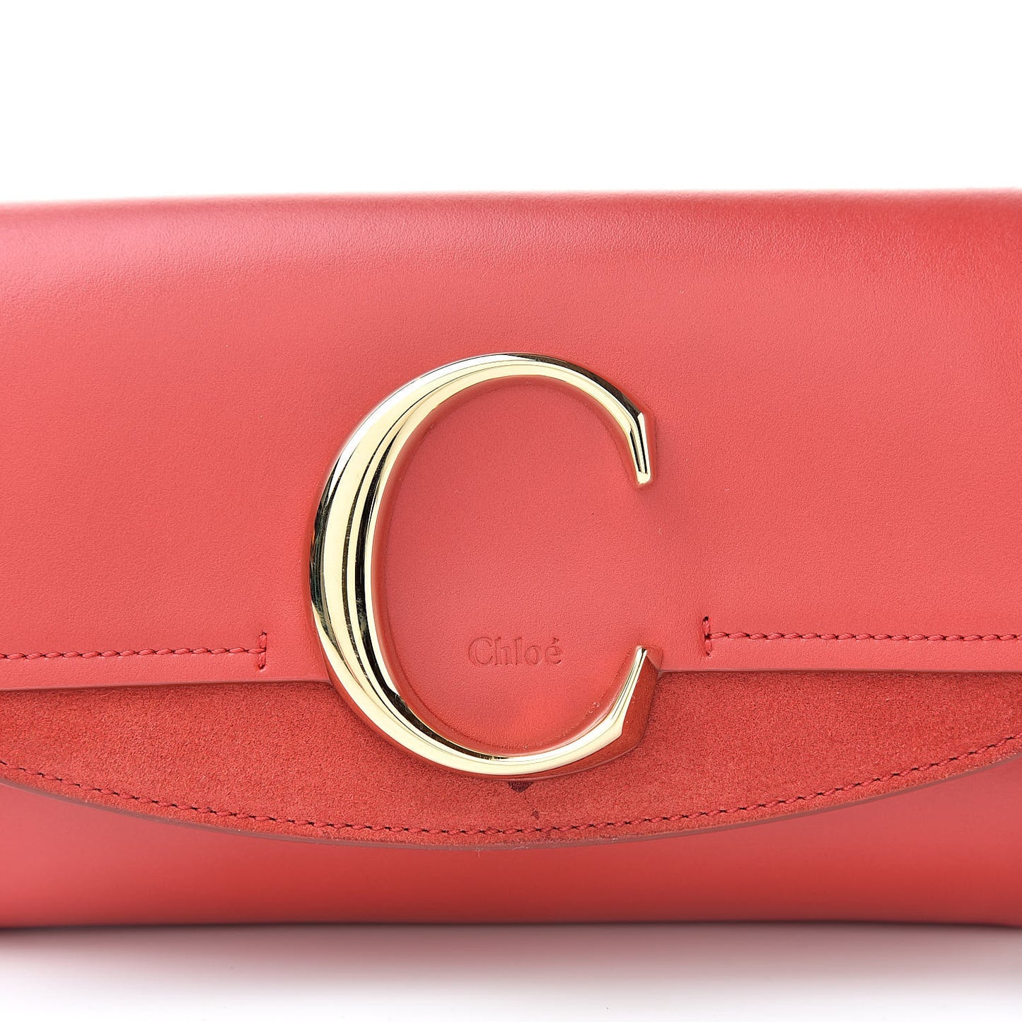 Calfskin Suede C Belt Bag Plaid Red