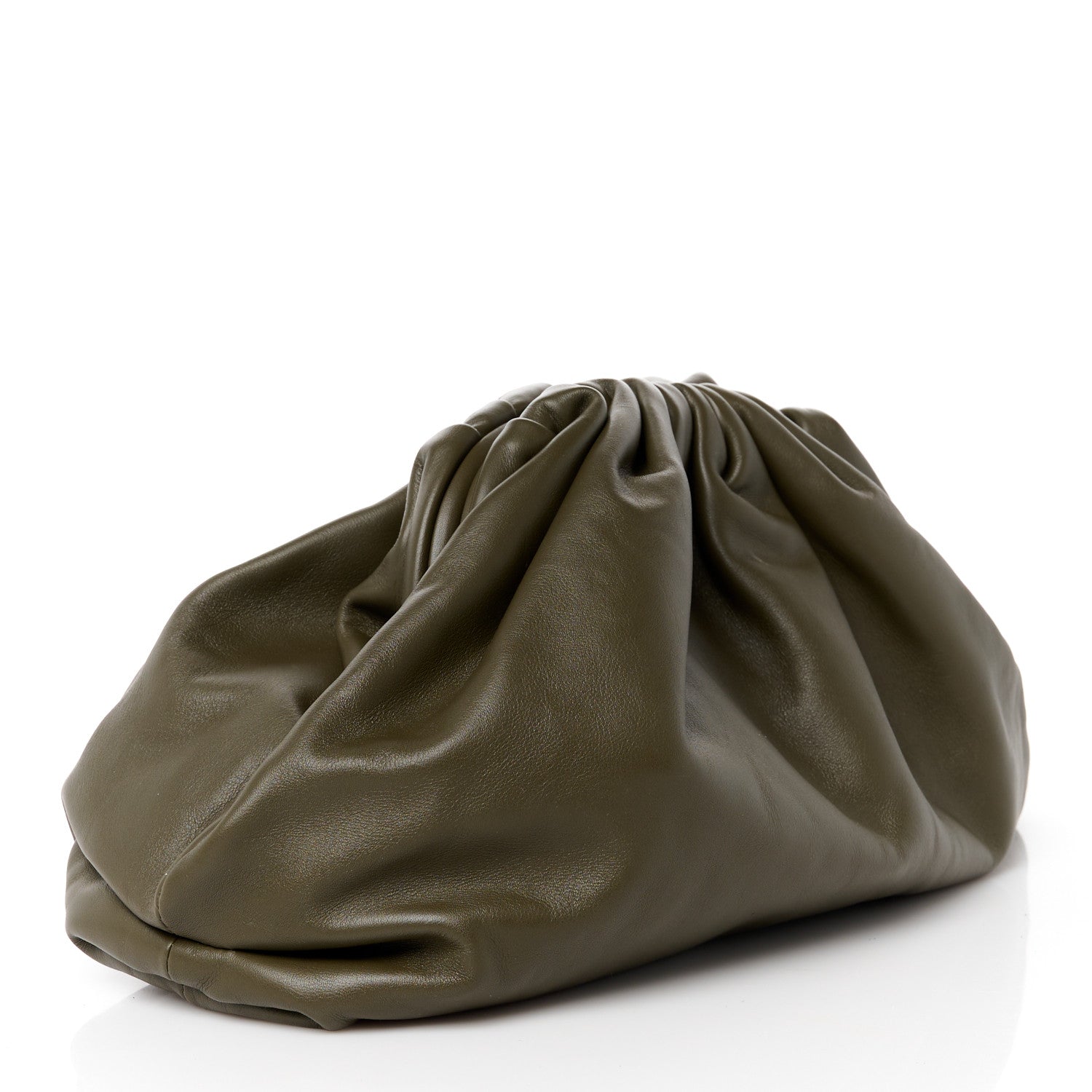 Bottega Veneta Smooth Butter Calf The Pouch Oversized Clutch Kaki Fondent 9 of 12