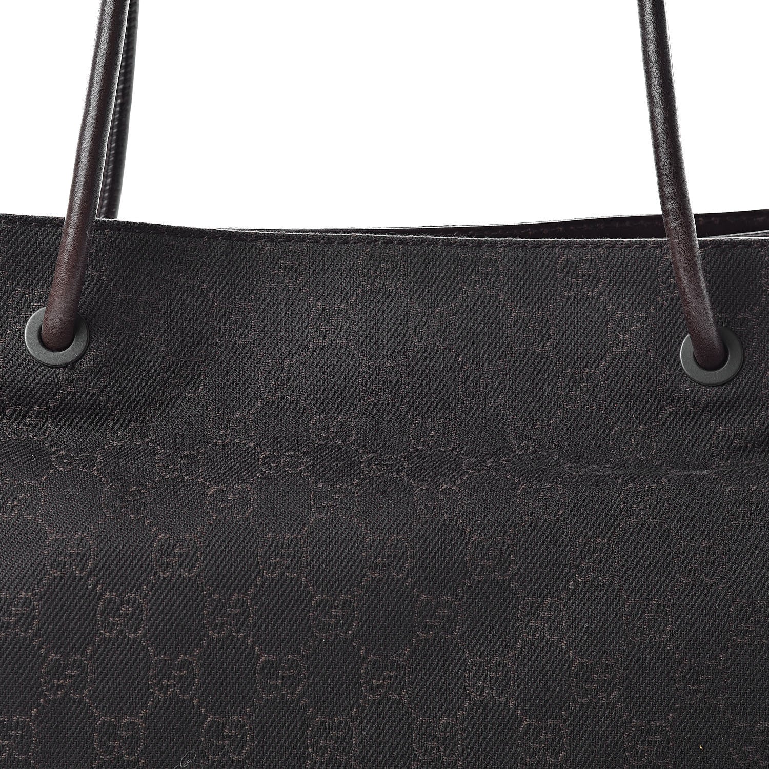 Gucci Denim Monogram Tote Dark Brown 9 of 12