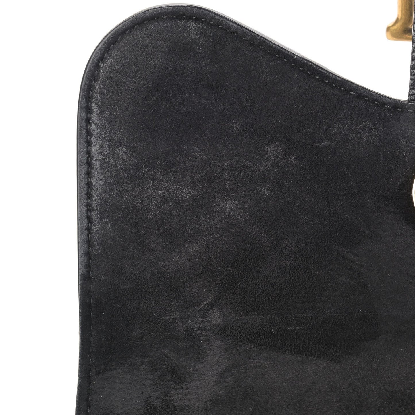Grained Calfskin Saddle Belt Bag Black