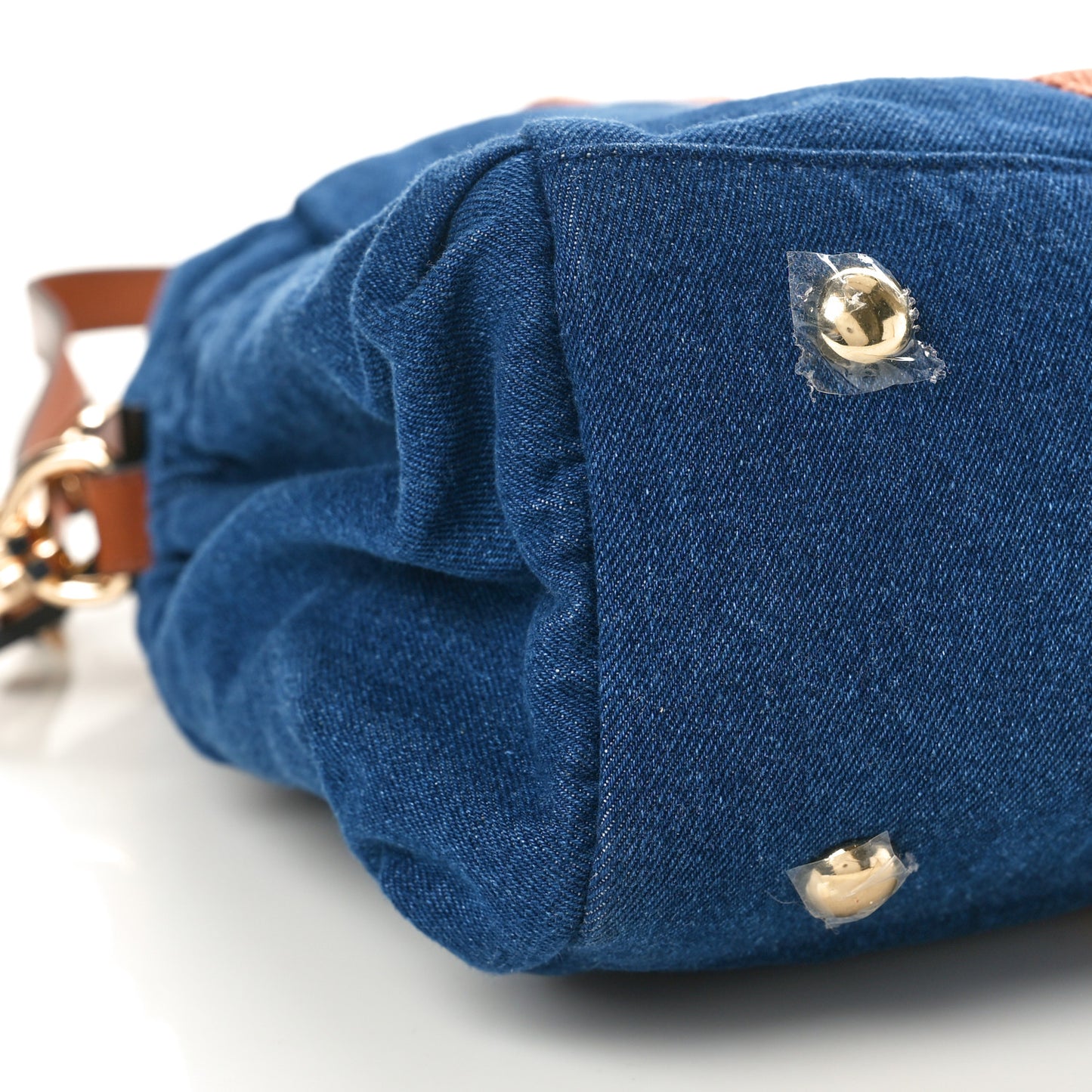 Canvas Denim Woody Diaper Bag Blue Tan
