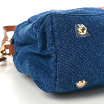 Chloe Canvas Denim Woody Diaper Bag Blue Tan 9 of 10