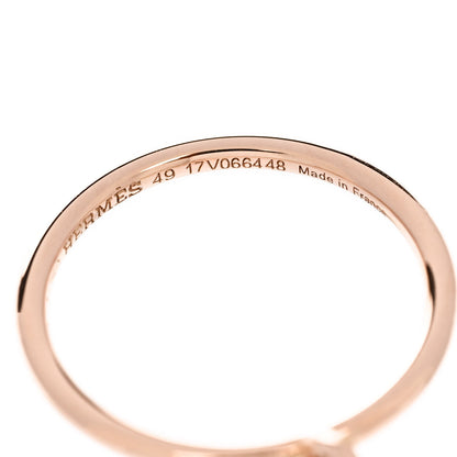 Hermes 18K Rose Gold Diamond Gambade Ring 49 5 4 of 6