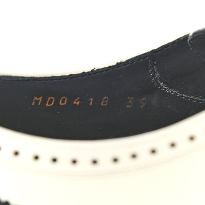 Christian Dior Calfskin Diorunit Oxford Flats 39 Black White 8 of 12
