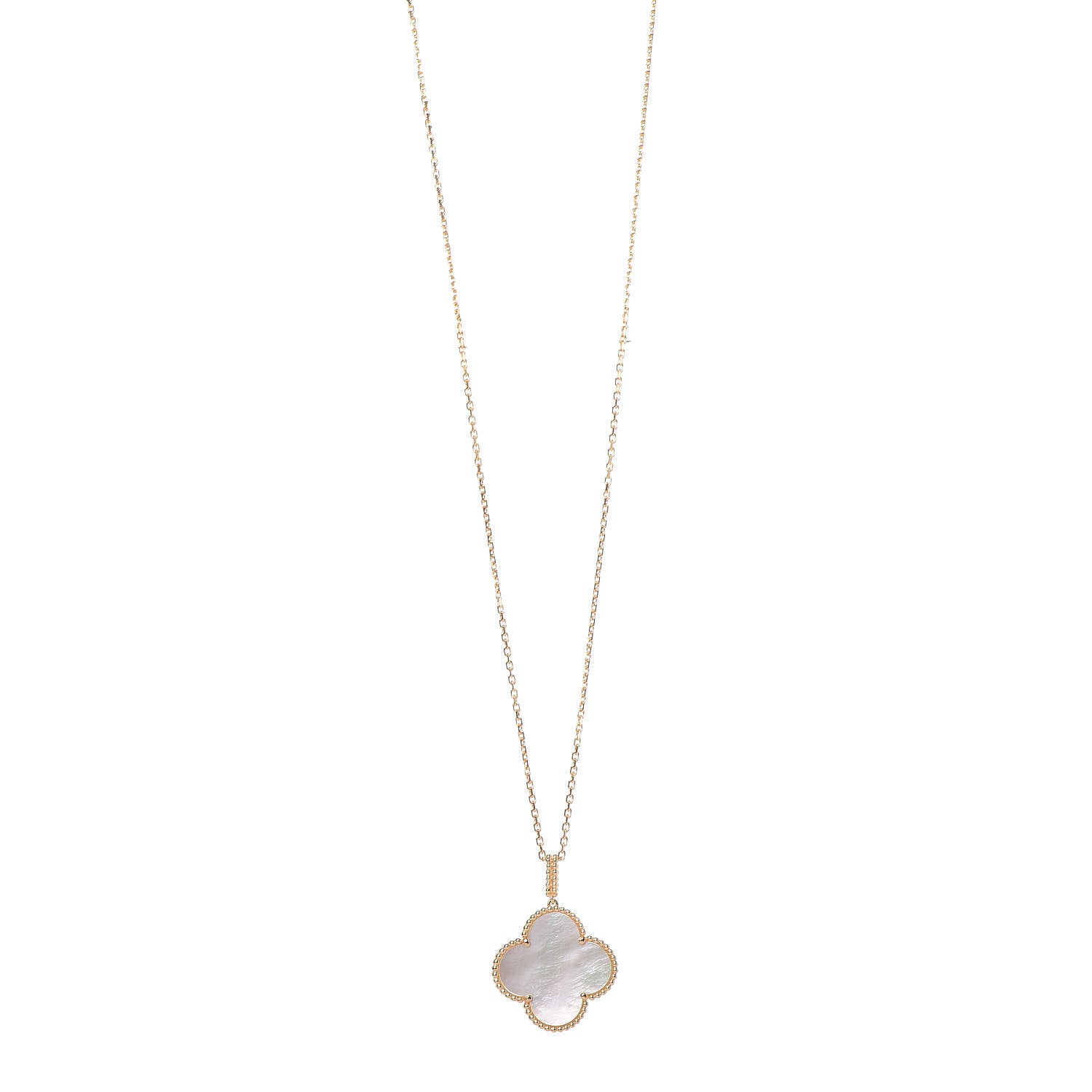Van Cleef & Arpels 18K Yellow Gold Mother of Pearl Magic Alhambra Long Necklace 1 of 8