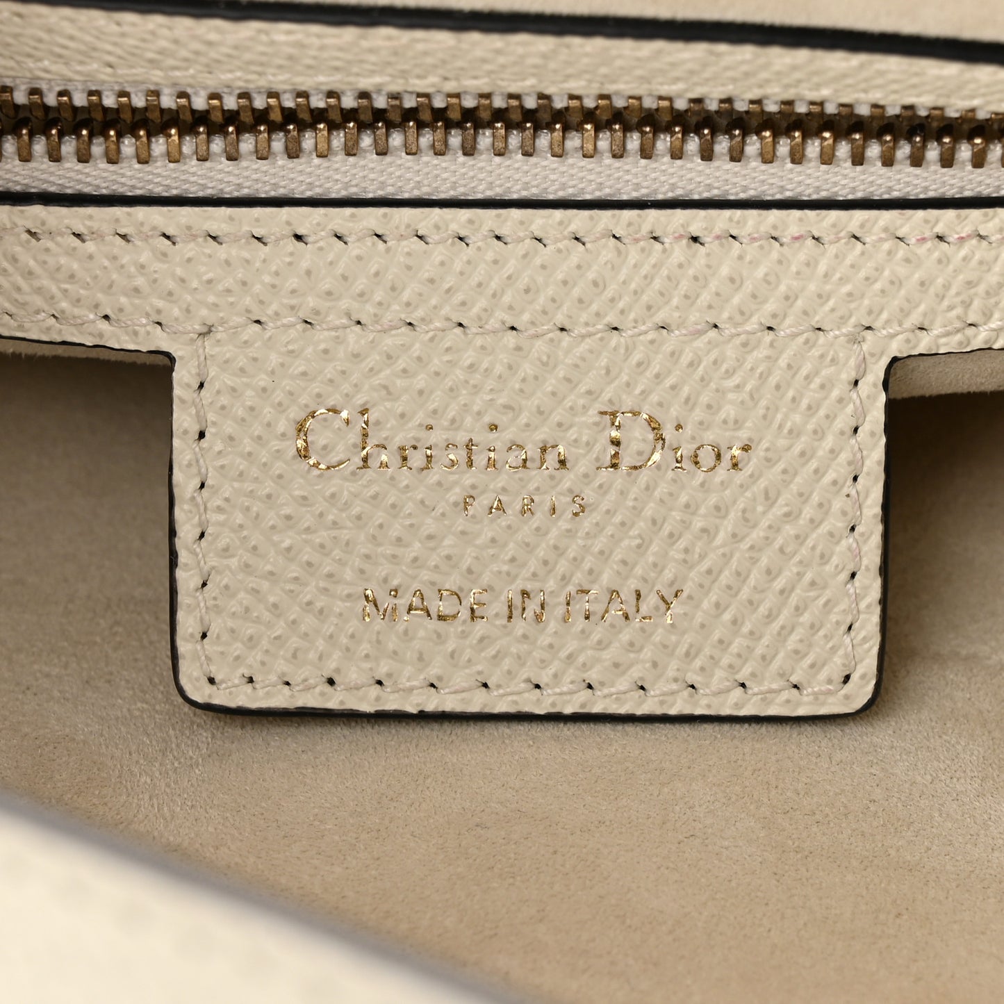 Grained Calfskin Saddle Bag White