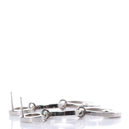 Chanel Crystal CC Triple Drop Earrings Silver 4 of 5