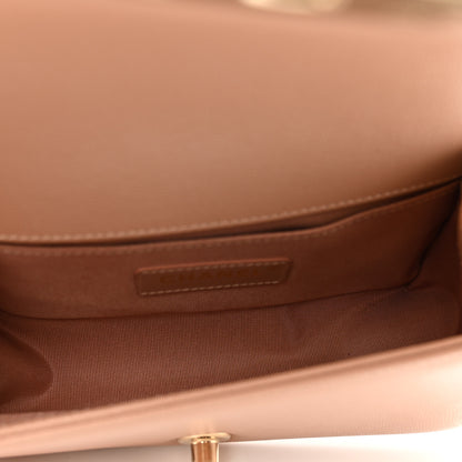 Chanel Caviar Chevron Quilted Small Boy Flap Dark Beige 6 of 10