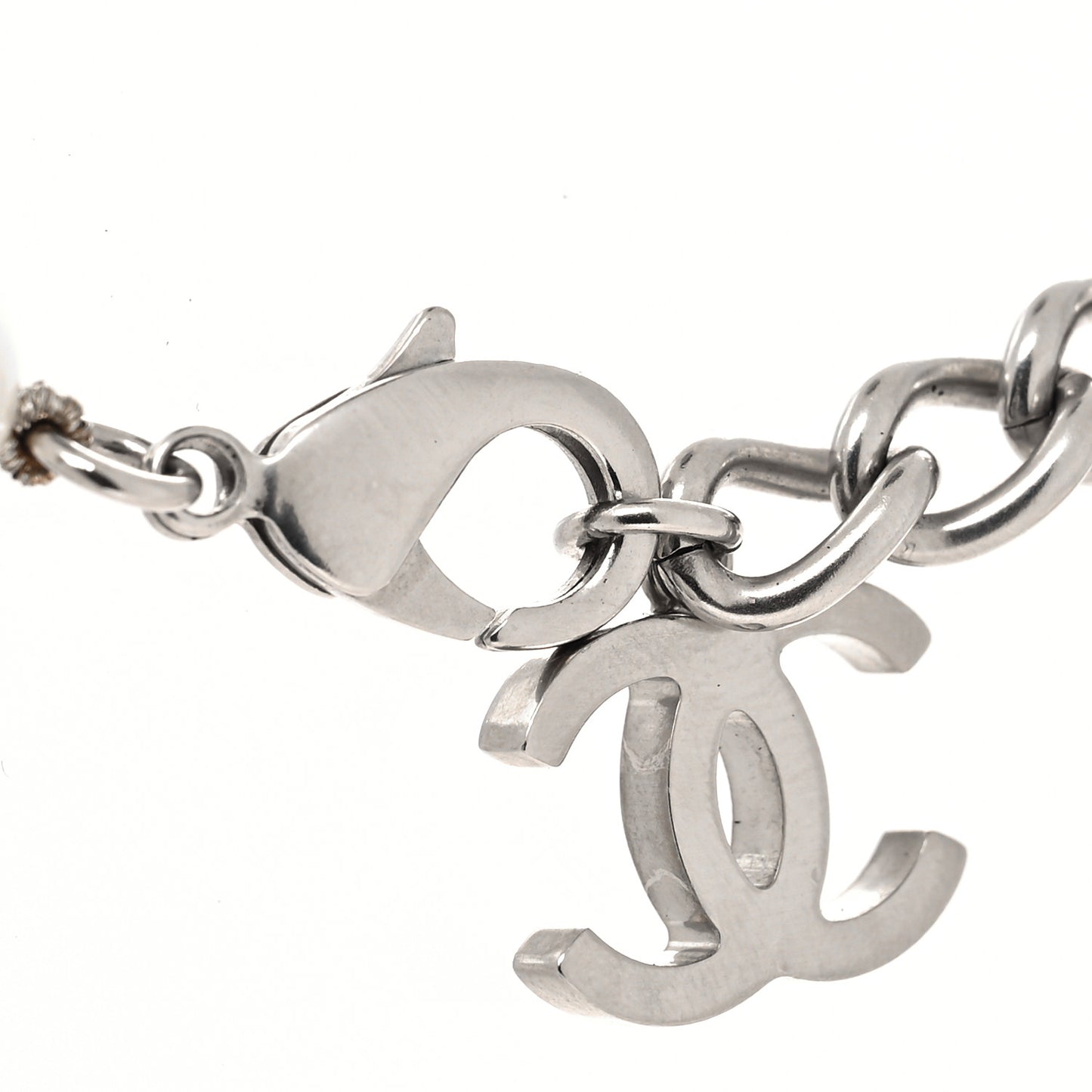 Pearl CC Short Necklace Silver