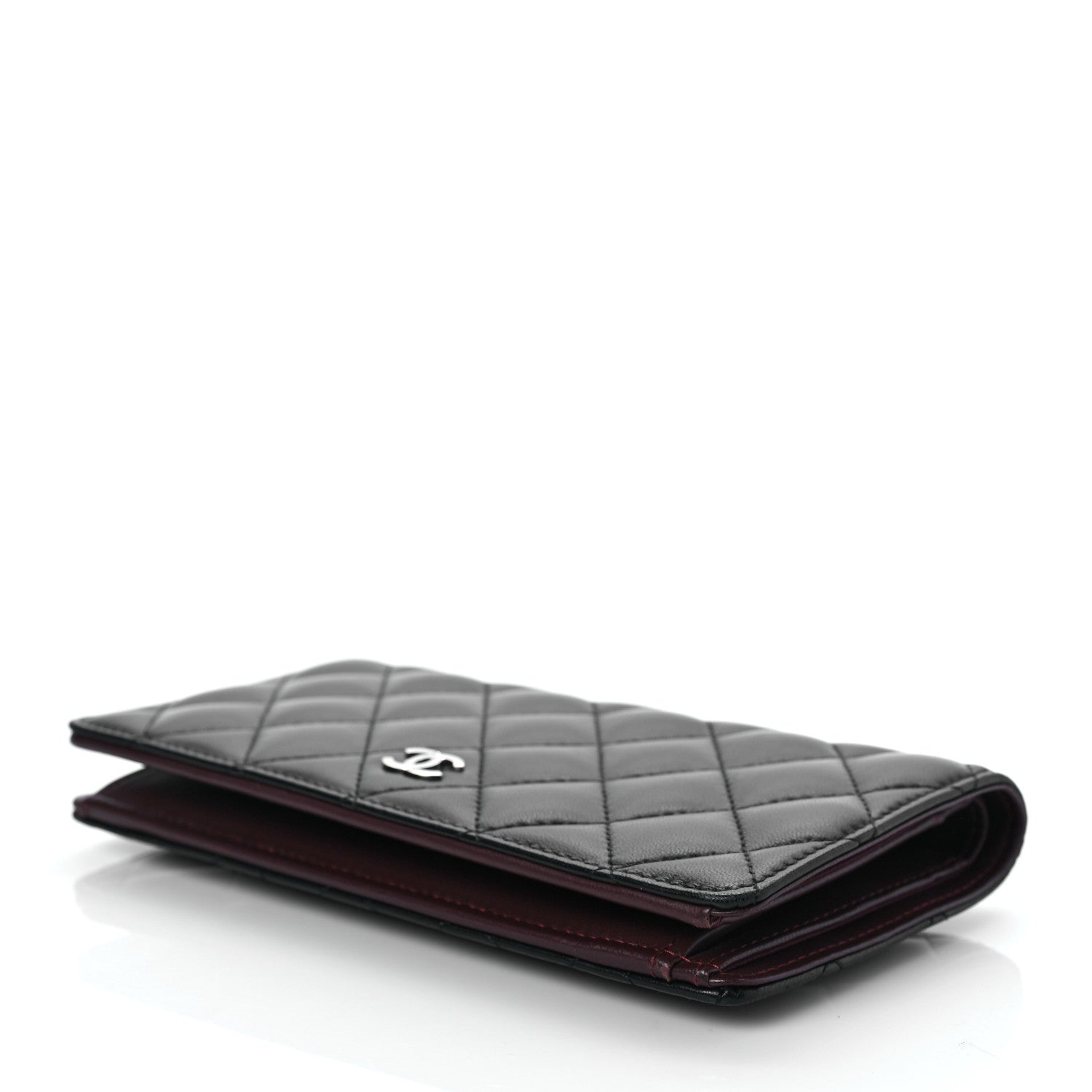 Chanel Lambskin Quilted Yen Wallet Black 9 of 9