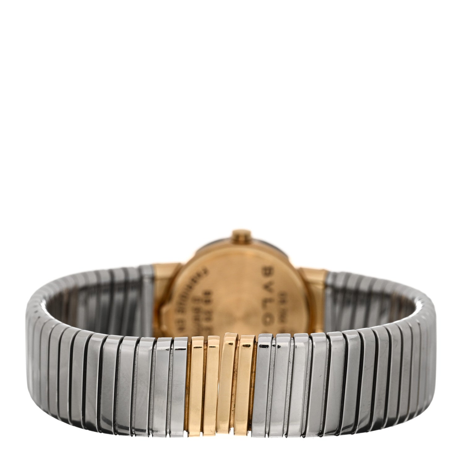 Bulgari Stainless Steel 18K Yellow Gold 23mm Tubogas Quartz Watch Black 3 of 5