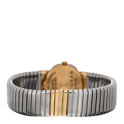 Bulgari Stainless Steel 18K Yellow Gold 23mm Tubogas Quartz Watch Black 3 of 5
