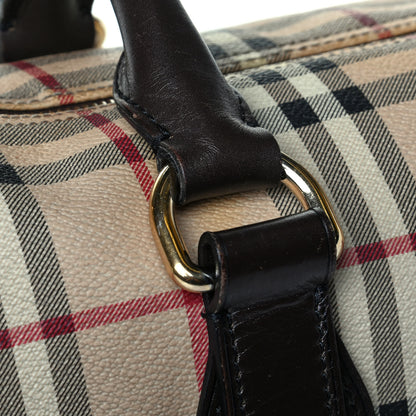 Burberry Haymarket Check Large Chester Bowling Bag Chocolate 5 of 7