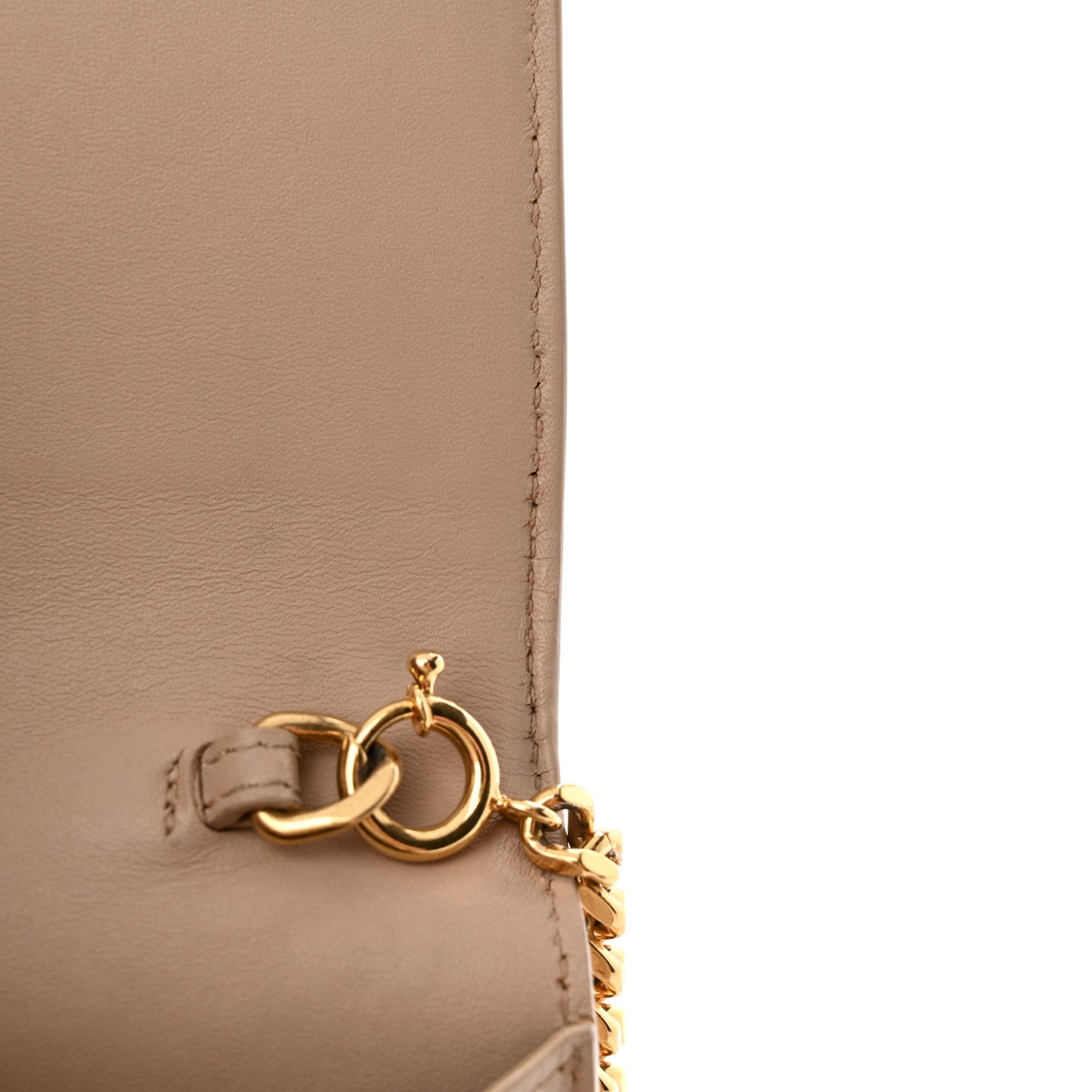 Smooth Calfskin Classic Monogram Kate Tassel Chain Wallet Nude Powder