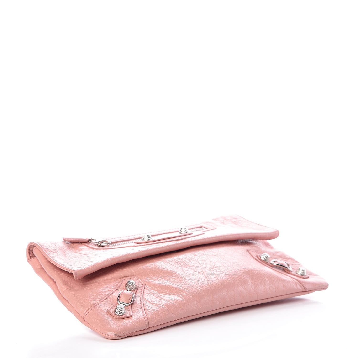 Balenciaga Agneau Giant 12 Silver Hardware Envelope Clutch Rose Peche 4 of 7