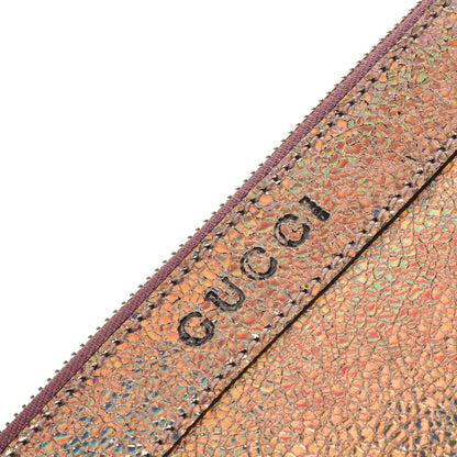 Gucci Metallic Crackled Calfskin Wristlet Salmone 8 of 8