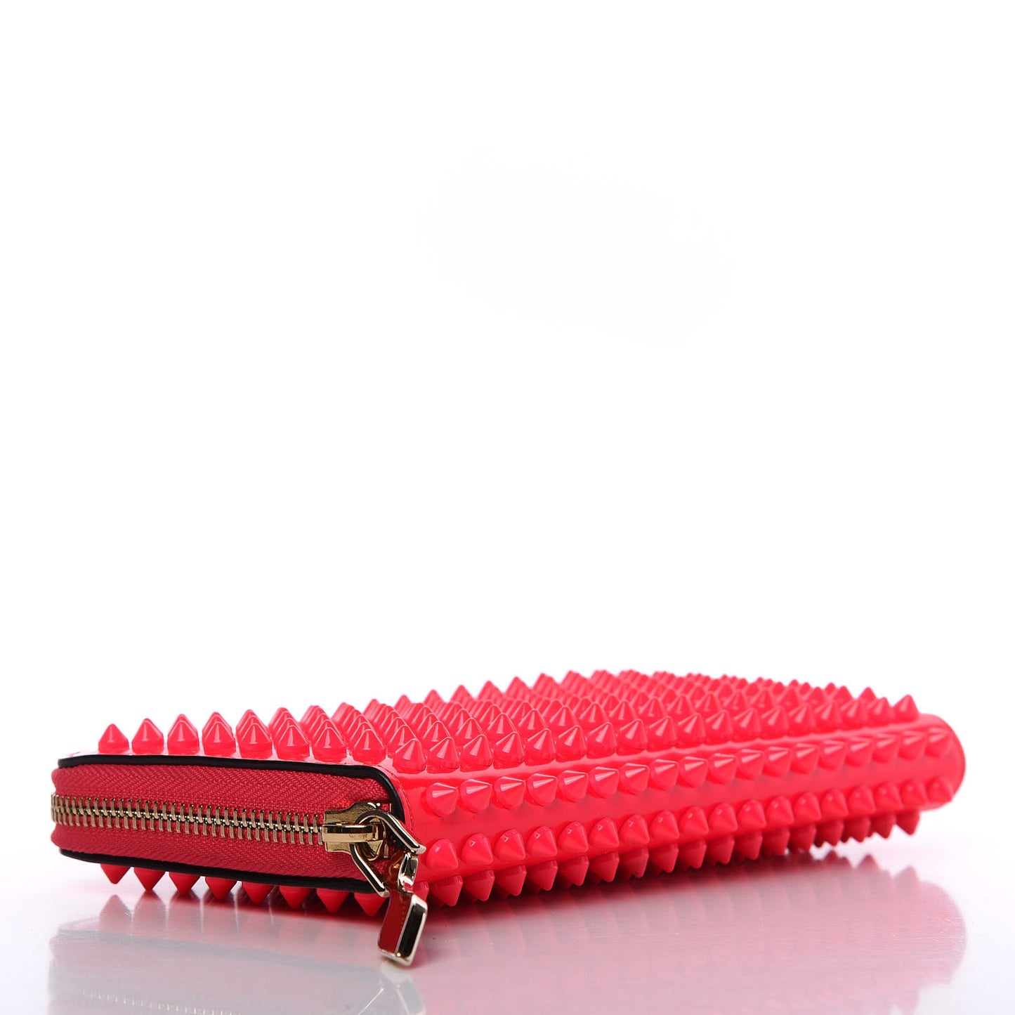 Patent Panettone Spiked Zip Around Wallet Rose Paris