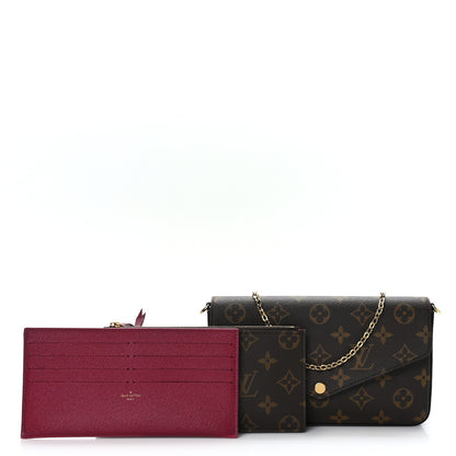 Louis Vuitton Monogram Pochette Felicie Chain Wallet Fuchsia 1 of 9