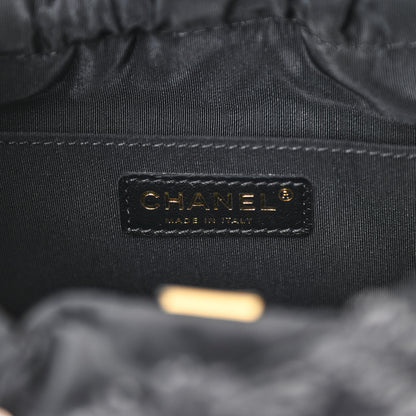 Chanel Denim Quilted Mood Bucket With Chain Black Multicolor 6 of 11