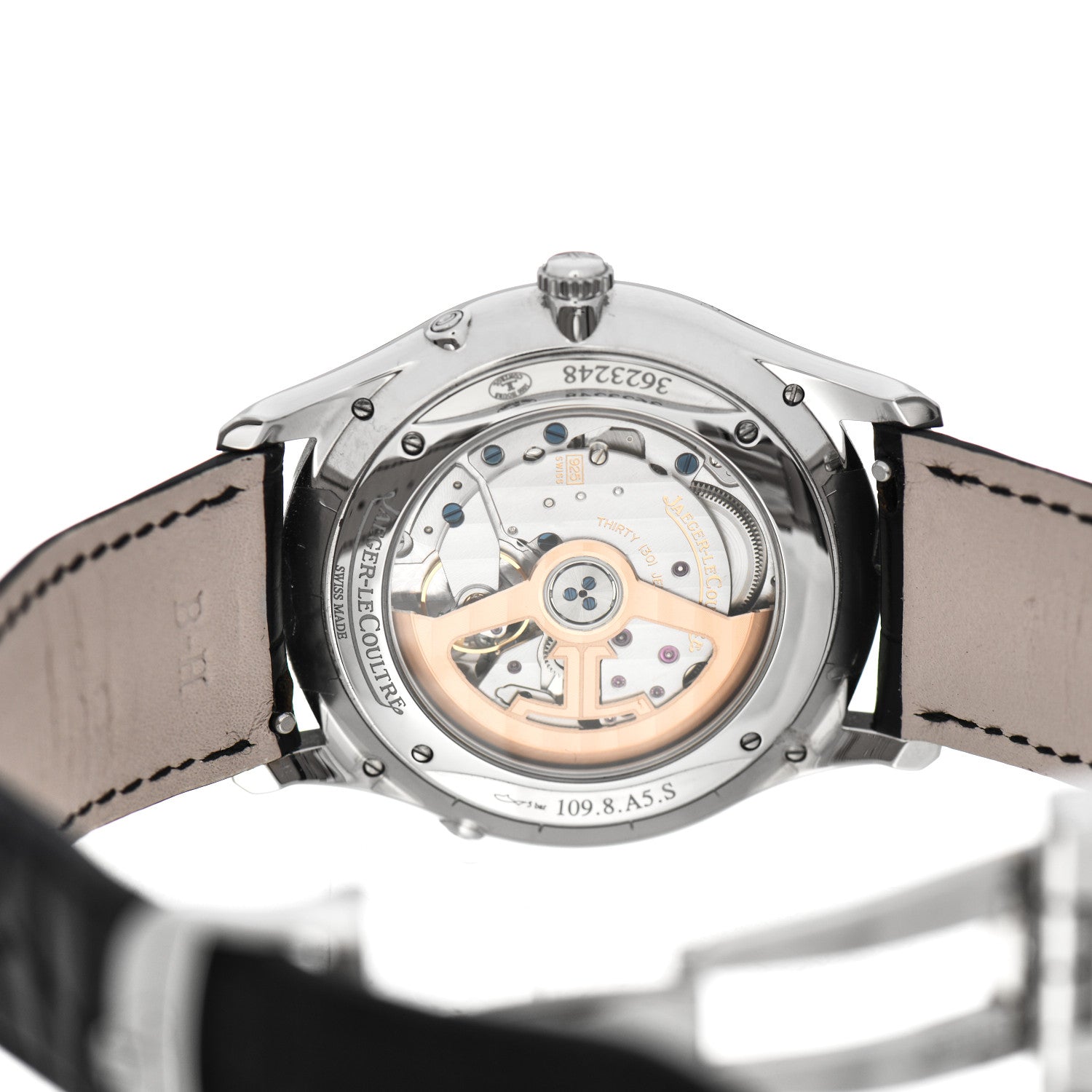 Jaeger-LeCoultre Stainless Steel Alligator 39mm Master Ultra Thin Moon Automatic Watch Q1368430 4 of 5