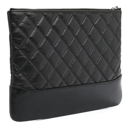 Chanel Aged Calfskin Quilted Medium Gabrielle Cosmetic Case Black 3 of 7